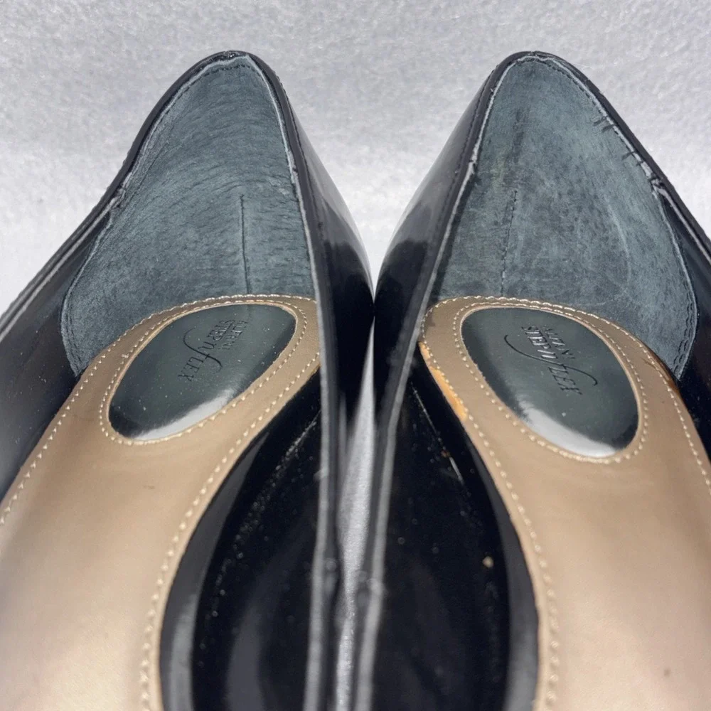 Alfani Denny Step‎ n Flex Black Patent Leather Pumps Round Toe Women's 8.5 EUC